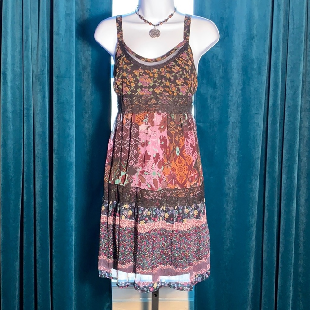 American Rag floral midi dress black and purple